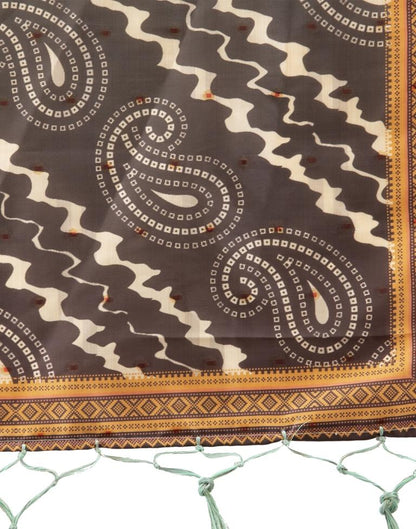 Gorgeous Olive Green Coloured Poly Silk Bandhani Printed Dupatta | Sudathi