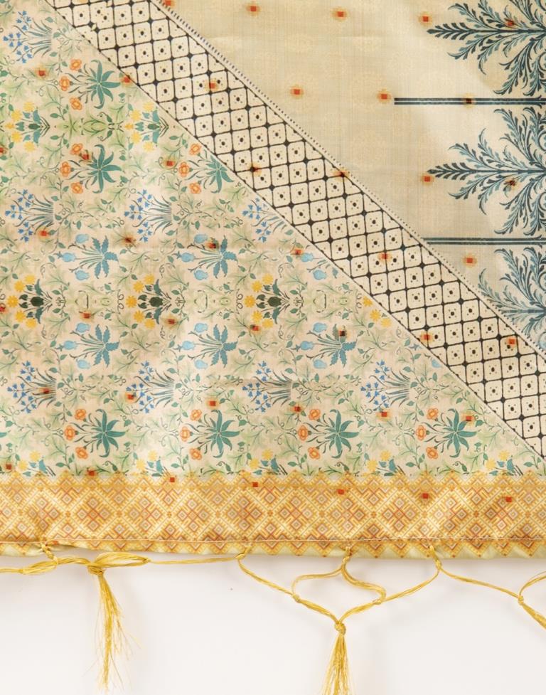 Attractive Pestal Green,Multi Coloured Poly Silk Digital Printed Dupatta | Sudathi