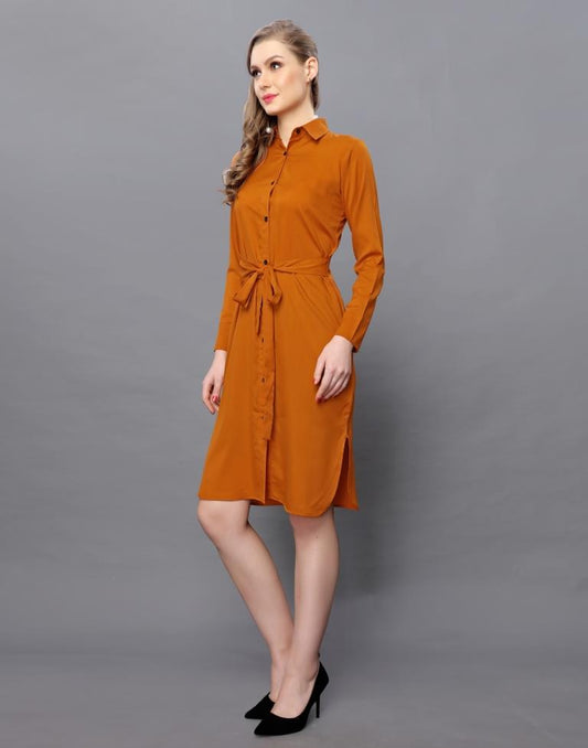 Voguish Rust Coloured Plain Crepe Tops | Sudathi