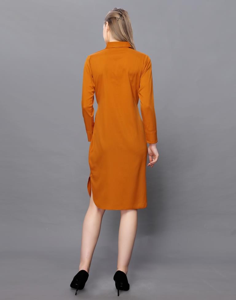 Voguish Rust Coloured Plain Crepe Tops | Sudathi