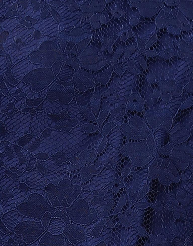 Astounding Navy Blue Coloured Net Russell Net Tops | Sudathi