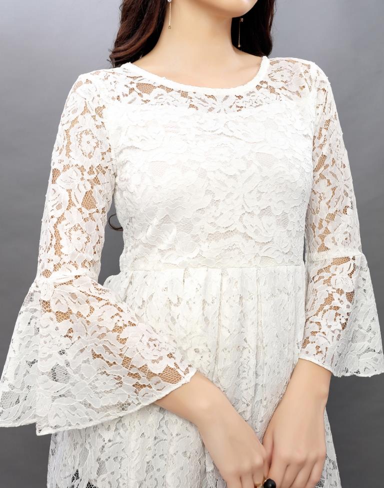 Desirable White Coloured Net Russell Net Tops | Sudathi