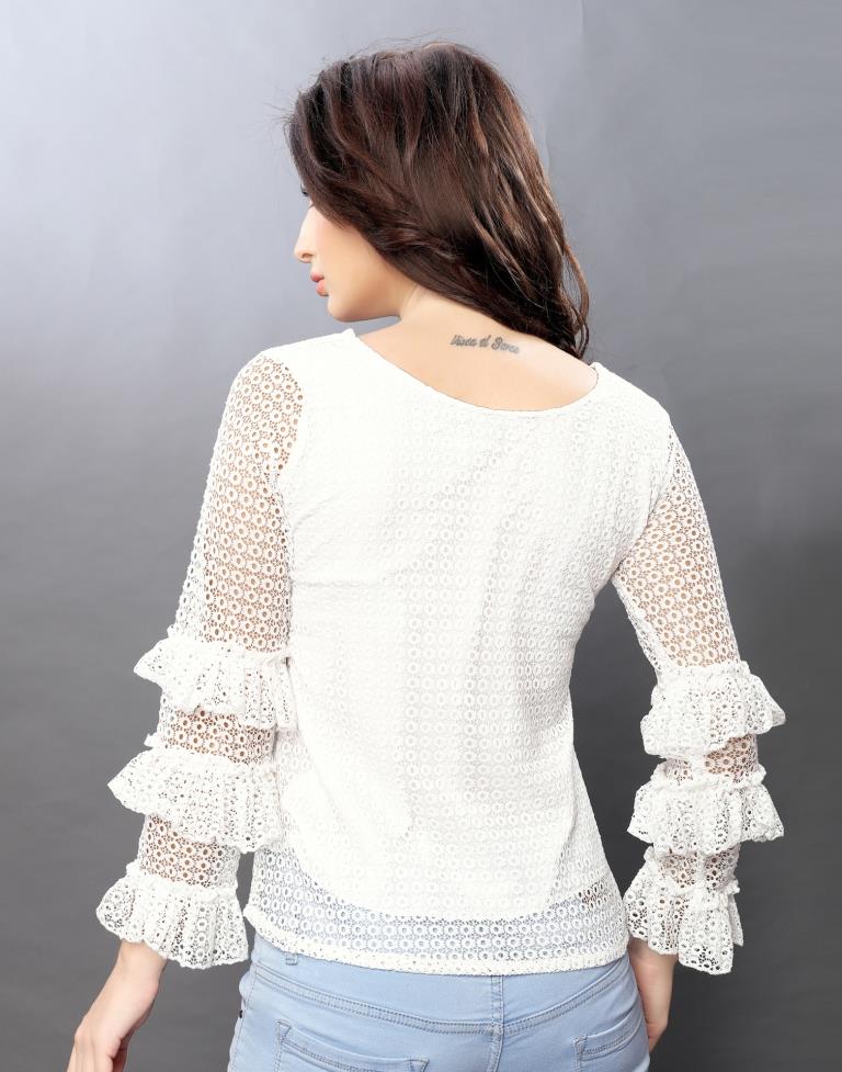 Designer White Russell Top | Sudathi