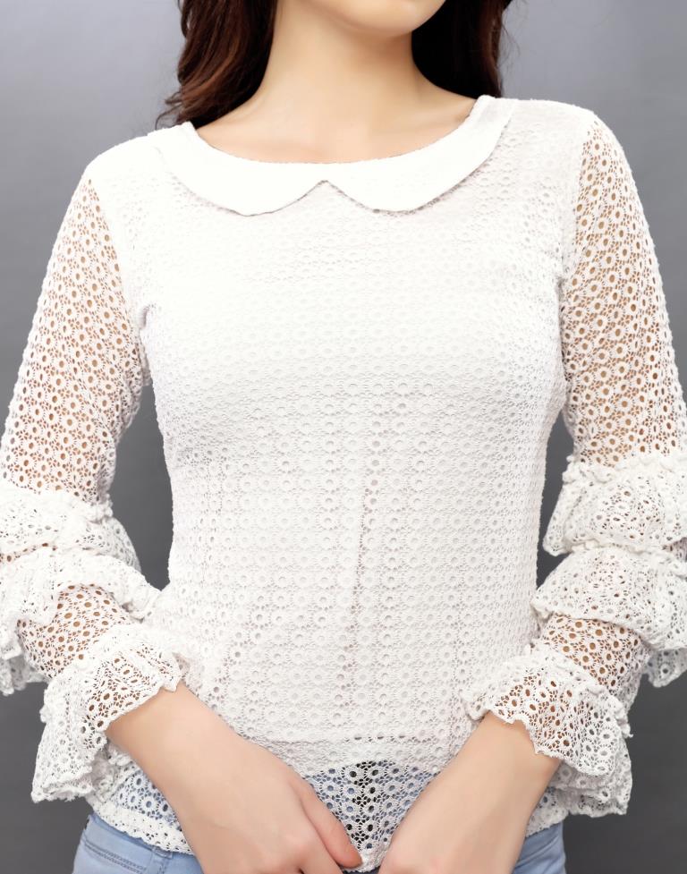 Designer White Russell Top | Sudathi
