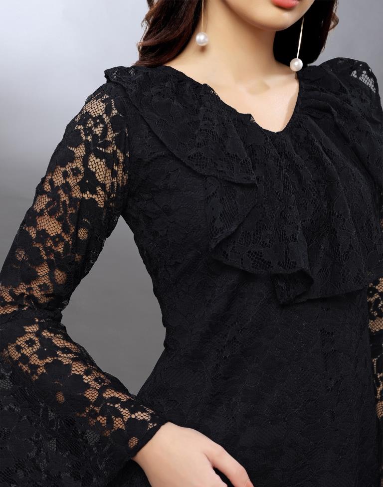 Enriching Black Coloured Net Russell Net Tops | Sudathi