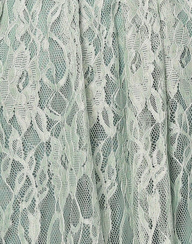 Sensuous Aqua Green Coloured Net Russell Net Dress | Sudathi