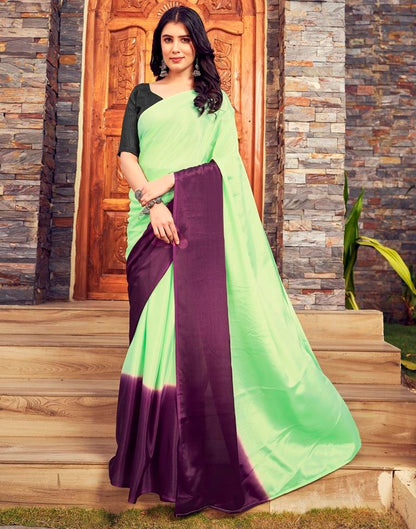 Ready to Wear Pista Green Chiffon Plain Saree
