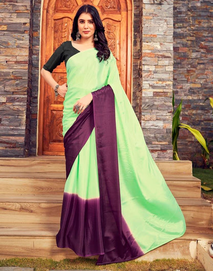 Ready to Wear Pista Green Chiffon Plain Saree