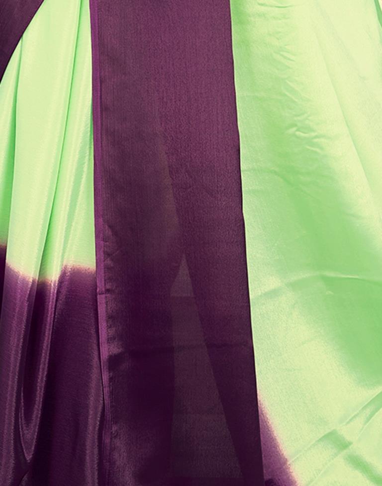 Ready to Wear Pista Green Chiffon Plain Saree