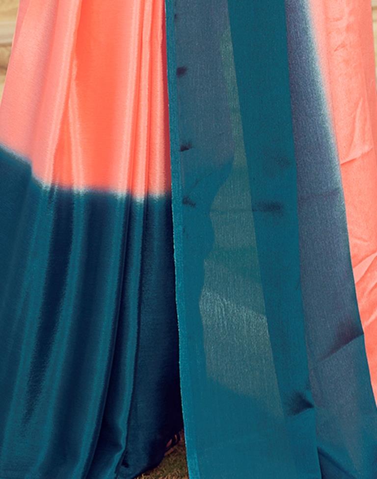 Ready to Wear Peach Chiffon Plain Saree