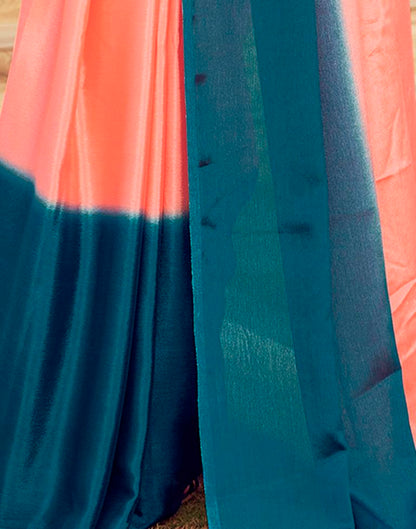 Ready to Wear Peach Chiffon Plain Saree