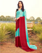 Ready to Wear TurquoiseWeaving Chiffon Plain Saree