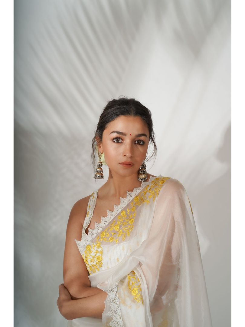 White Organza Saree | Leemboodi