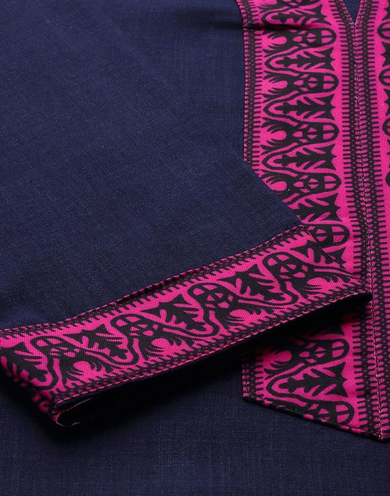 Navy Blue Kurti with Pant And Dupatta | Leemboodi