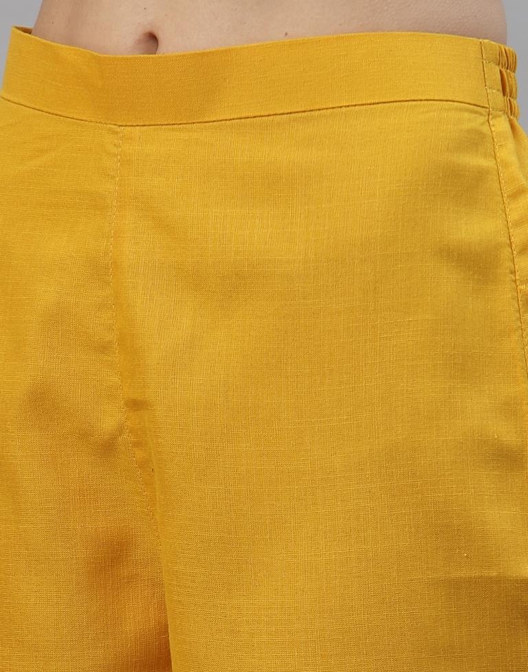 Mustard Kurti With Pant And Dupatta | Leemboodi