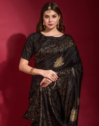 Black Silk Printed Saree | Leemboodi