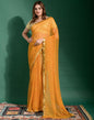 Yellow Heavy Chiffon Leriya Printed Saree | Leemboodi