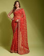 Red Georgette Printed Saree | Leemboodi