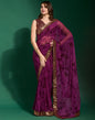 Magenta Chiffon Digital Printed Saree | Leemboodi