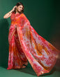 Multicoloured Chiffon Digital Printed Saree | Leemboodi