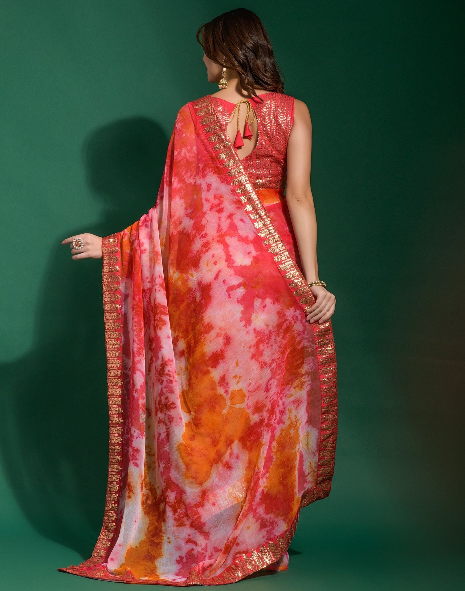 Multicoloured Chiffon Digital Printed Saree | Leemboodi