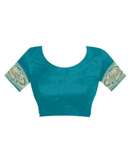Turquose Jacquard Banarasi Silk Saree