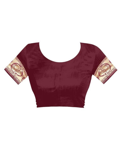Maroon Banarasi Silk Saree