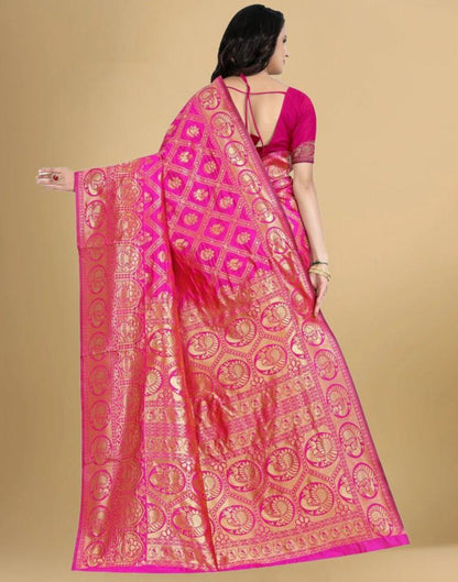 Pink Banarasi Silk Saree