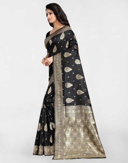 Black Jacquard Banarasi Silk Saree
