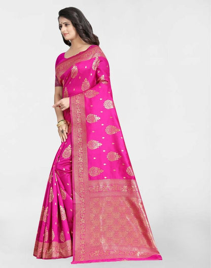 Pink Jacquard Banarasi Silk Saree