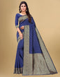 Navy Blue Jacquard Banarasi Silk Saree