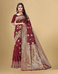 Maroon Jacquard Banarasi Silk Saree