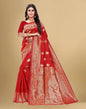 Red Jacquard Banarasi Silk Saree