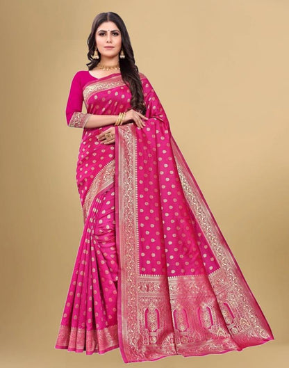 Pink Banarasi Silk Saree