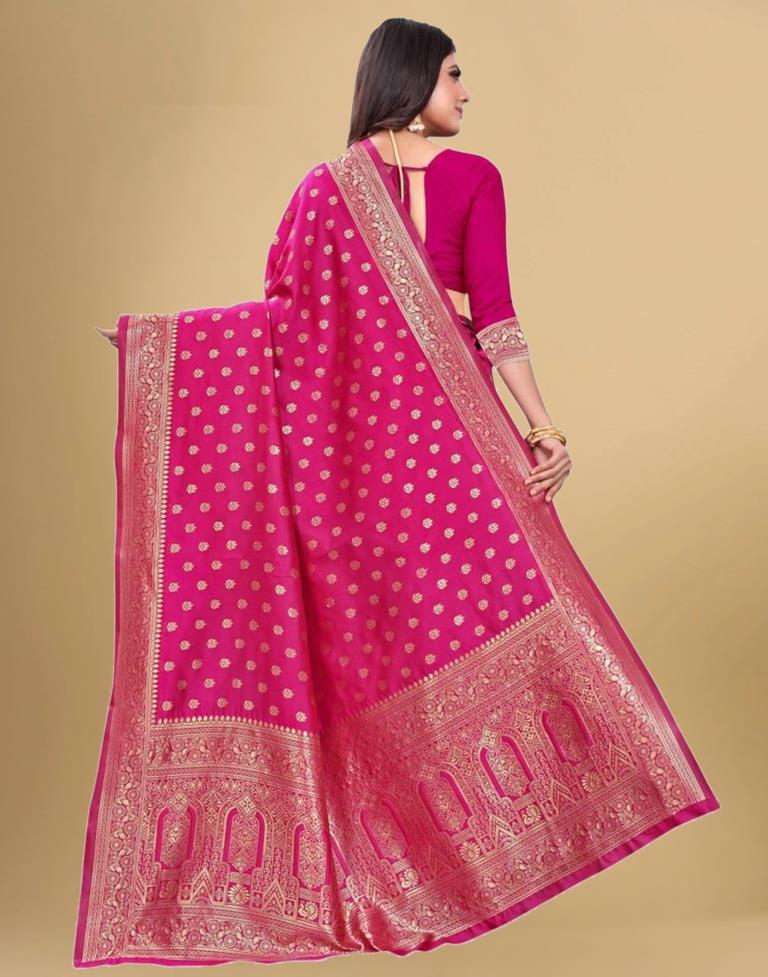 Pink Banarasi Silk Saree
