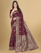 Maroon Jacquard Banarasi Silk Saree