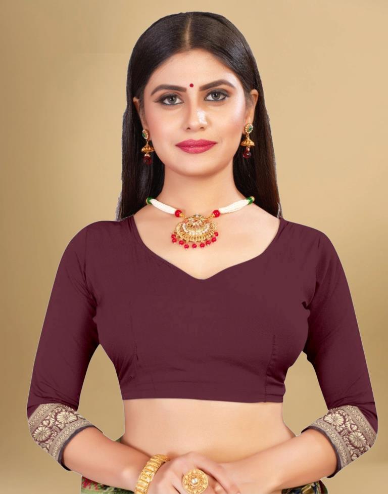 Maroon Jacquard Banarasi Silk Saree