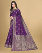 Purple Jacquard Banarasi Silk Saree
