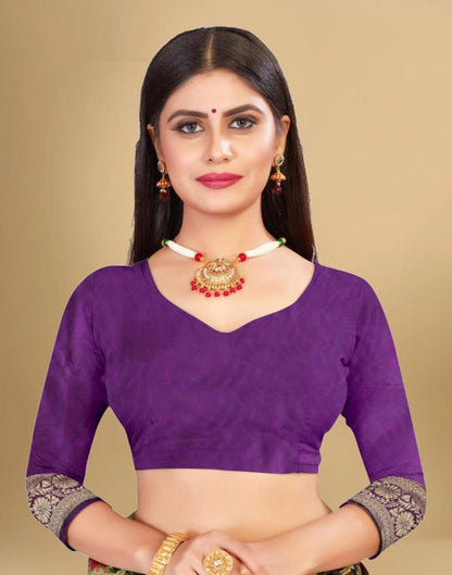 Purple Jacquard Banarasi Silk Saree