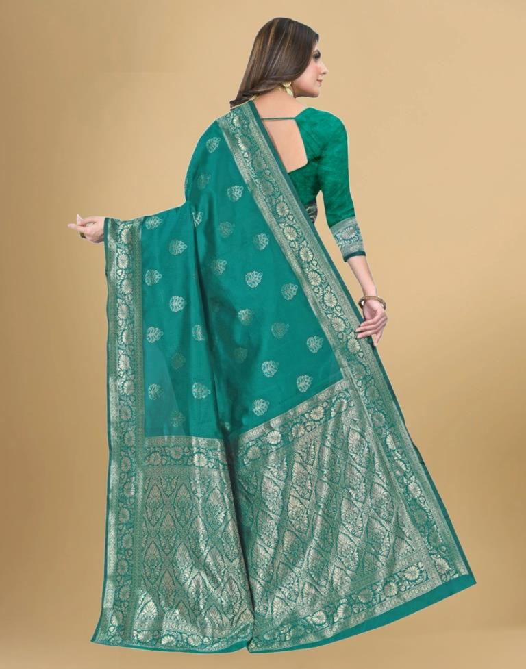 Rama Green Banarasi Silk Saree