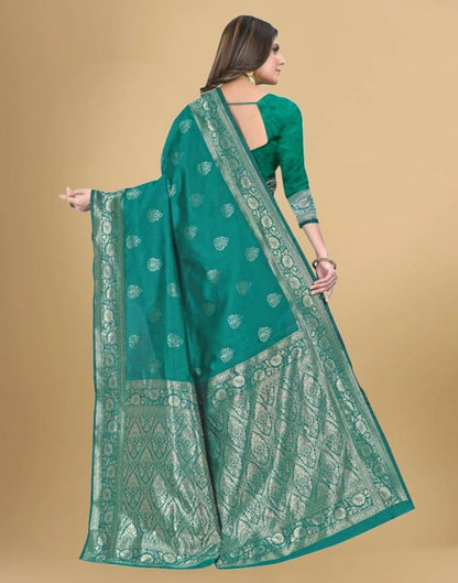 Rama Green Banarasi Silk Saree