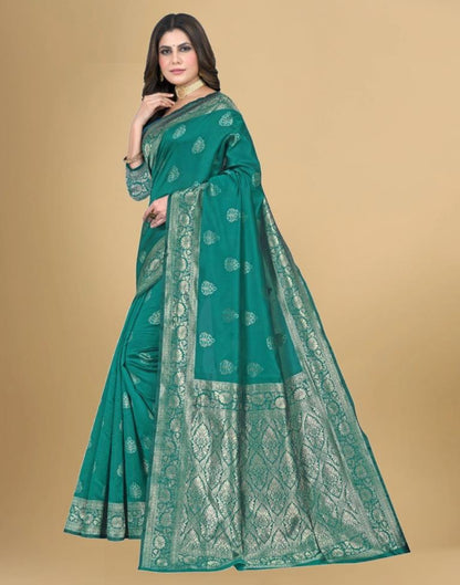 Rama Green Banarasi Silk Saree