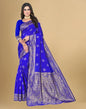 Royal Blue Jacquard Banarasi Silk Saree