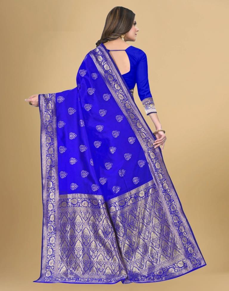 Royal Blue Jacquard Banarasi Silk Saree