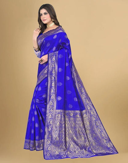 Royal Blue Jacquard Banarasi Silk Saree