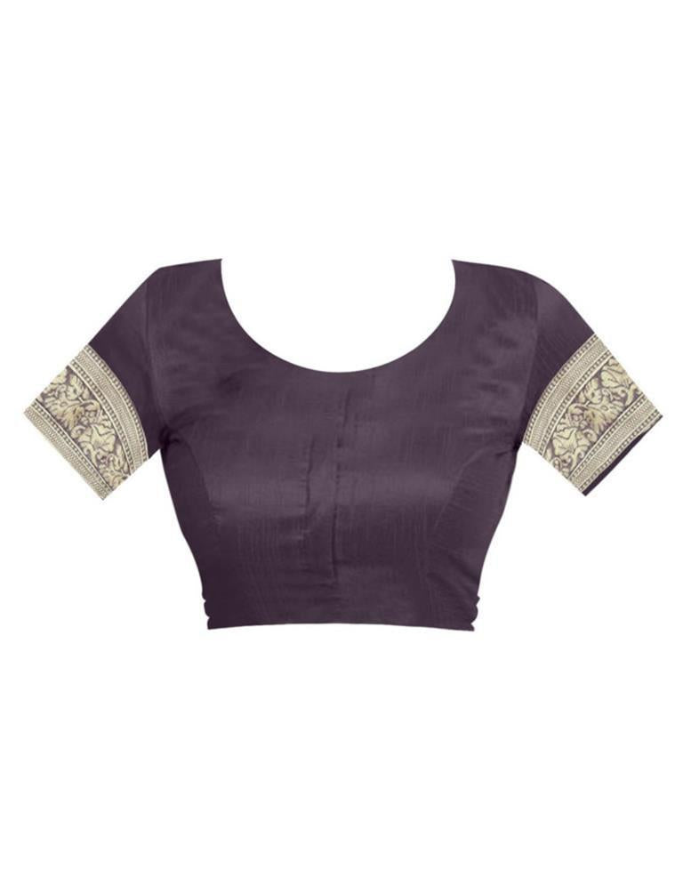 Gold & brown Jacquard Banarasi Silk Saree