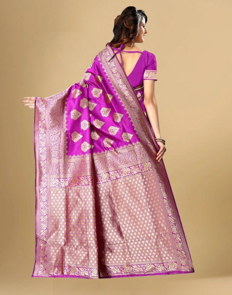 Pink Banarasi Silk Saree