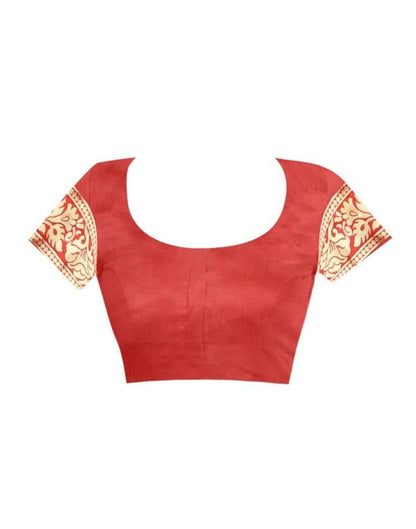 Red Jacquard Banarasi Silk Saree