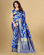 Blue Jacquard Banarasi Silk Saree
