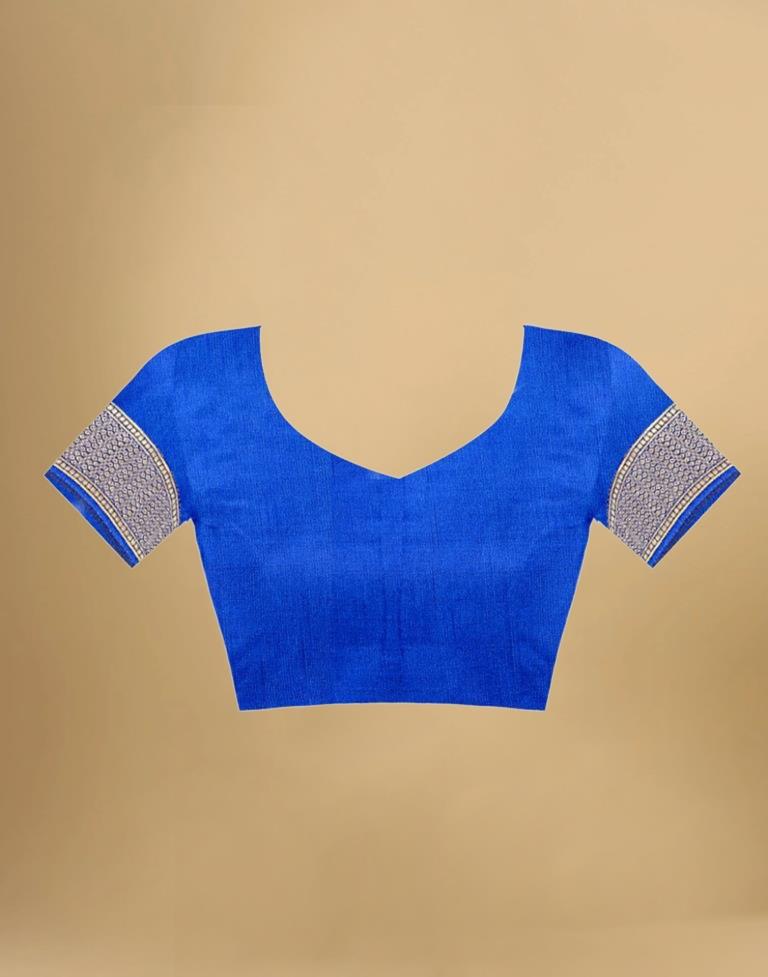 Blue Jacquard Banarasi Silk Saree